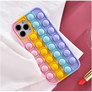 ☍♕Realme C12/C15/C25 C112021/C20 8/8Pro 8(5G) Soft Pop It Bubble Cute Rainbow Silicone Case