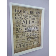 New Wooden Poster House Rules Wall Decoration Wooden Frame Size 30X40