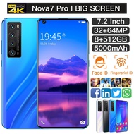 Hot Sale Nova7 Pro 7.2 Inch Surface Screen Smartphone 10 Core 8GB RAM 512GB ROM 5G Mobile Phone TEf1