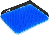 YIHOM Gel Seat Cushion Double Thick Egg Gel Seat Cushion with Non-Slip Cover Soft Breathable Honeycomb Gel Cushion for Pressure Relief Back Pain for Home Office Chair Cars Wheelchair