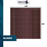 COMEN Outdoor Wooden Blind 7 Feet x 7 Feet (Walnut) Balcony Outdoor Wood Curtain Bidai Kayu Tahan Pa