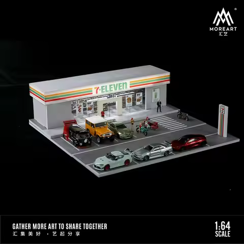 TimeMicro&MoreArt 1:64 711 convenience store Light Edition assembly display scene
