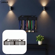 yuksok Medal Display Rack Iron Wall Mount Organizer Award Shelf for Home Sports Event Medals