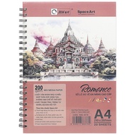 Sổ Lò Xo Vẽ Đa Năng Romance A4 - 20 Trang 200gsm - Mix Media Paper - Zen Art TMG 8378