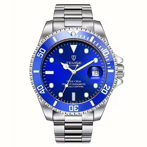 TEVISE New Men Mechanical Wristwatch Luxury Business Leisure Stainless Steel Watch Various Colors Di