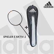 adidas spieler E Aktiv.1 高強度全碳穿線羽球拍 曜石黑+太陽橘