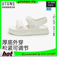 UTUNE Womens Sandals Strip Beach Style Sandal Casual Soft Sole Non-Slip Flat Women's Shoes