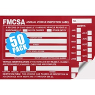 Label Pemeriksaan Kenderaan Tahunan 50 Pek Label Aluminium 1.6 mil dengan Pelekat Diri Kekal, Memenu