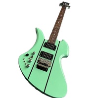 Rare Left Handed BCRich Green Electric Guitar Chrome Tremolo Bridge Bright Green Body Rosewood Fretboard Limited Edition