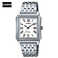 Velashop นาฬิกาข้อมือผูชายคาสิโอ Casio สายสแตนเลสสีเงิน หน้าปัดสีขาว รุ่น MTP-B190D-7BVDF MTP-B190D-
