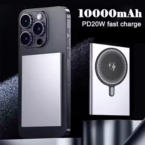 5000/10000mAh Thin Wireless Power Bank Potable Charging Mobile Powerbank Magnetic External Battery f