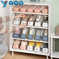 YVE Shoe Rack, Plastic Double Layer Double Stand Shelf,  Space Savers Durable Adjustable Cabinets Shoe Storage Home