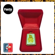 Grandfather Ta Fai Back Of Ganesha Pendant Micron Gold Frame 5 Cm High.m This Pose Is A Growth Agent