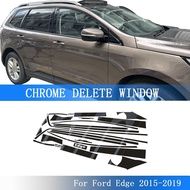 Glossy Black Chrome Delete Window Trims For Ford Edge 2015-2019