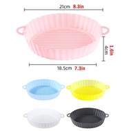 Non-Stick Air Fryer Silicone Pot Reusable Air Fryers Liners Oven Baking Tray Pizza Fried Chicken Basket Cooking Mat Round Shape Cake Pan Home Kitchen Air Fryer Accessories