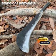Golok Cap Bintang 3 Potong Kayu Baja Tebal gagang Besi Super Tajam - Bendo Golok Tebang Kayu Baja As