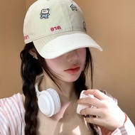 New Embroidered Cartoon Women's Baseball Cap bag Double Bear Peak Trendy Korean Version Hat