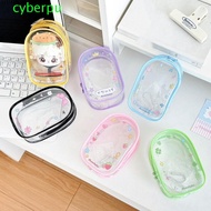 CYBERPULSE 10cm Transparent Doll Bag, Cartoon Design Clear Doll Storage Bag, Kawaii Zipper Colorful 
