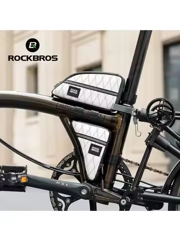 ROCKBROS Bicycle Bag Ultralight Top Front Tube Frame Triangle Bag for Brompton Bike 0.8L Lengthened 