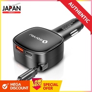 SONRU 84W Car Socket Charger 3in1 Car Socket USB 12V Car Charger 80cm Retractable for 3 Devices Simu