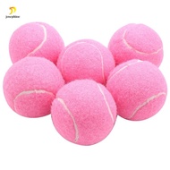 6Pcs Pack Pink Tennis Balls Wear-Resistant Elastic Training Balls 66mm Ladies Beginners Practice Ten
