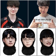 (HN - FIRE) LOL faker player hoods, faker masks, zues, gumayusi, keria, chovy masks printed on deman