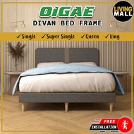 Living Mall OIGAE Water Repellent Divan Bed Frame in Grey Colours - All Sizes Available