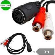 7Pin Din7 Core DIN 7pin Female to 2RCA Lotus Female Old-fashioned Audio Equipment Adapter Cable Data