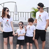 Đồ Gia Đình so Cute In Họa Tiết tay thả tim xinh xắn dễ thương (Giá 1 bộ luôn quần và áo)