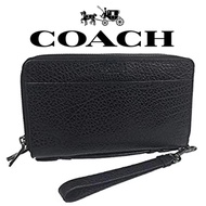 SG Ready Stock fast delivery Authentic from Japan COACH Second Bag Wallet Double Zip Travel Leather Men's Women's