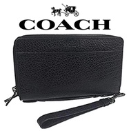 SG Ready Stock fast delivery Authentic from Japan COACH Second Bag Wallet Double Zip Travel Leather 