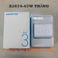 Bộ sạc B2332: Củ sạc nhanh ANKER 535 PPS/PD 65W 2C1A - A2332 kèm Cáp sạc C to C PD 100W dài 1.5m- HS