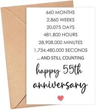 Happy 55th Anniversary Card, Valentines Day Card, 55 Years Together Anniversary, Wedding Anniversary