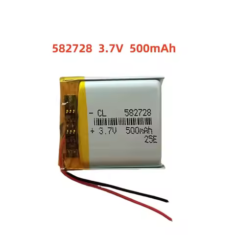 3.7V 500mAh Li-Polymer Replacement Li Lipo Battery 582728 JST 2Pin 1.0/1.25/1.5/2.0/2.54mm Connector