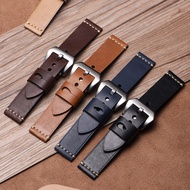 Adapted to Panerai Tudor Seiko Tissot Diesel Handmade Leather Bracelet Retro Distressed Leather Watch Strap Men's