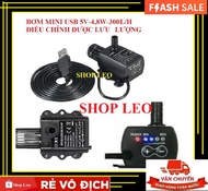 [Hoàn Tiền 10%]BƠM MINI USB 5V-48W (300L/H) ĐIỀU CHỈNH ĐƯỢC LƯU LƯỢNG- BƠM CHÌM MINI - BƠM KHÔNG CHỔ