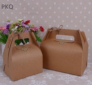 wholesale 15pcs Kraft Paper Cake Box With Handle,White Brown Cupcake Box And Packaging Wedding Gift