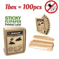 (100pcs/box) Pelekat Lalat Gam Berkesan Buku Lalat Kuat Gam Lalat Perangkap Lalat Sticker Lalat