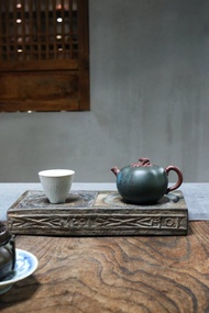 送禮紫砂壺茶壺柿柿如意   紫泥粉绿泥 160ml 钱币孔 刘素素  极