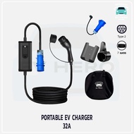 ⚡[ผ่อน 6 เดือน 0%] อุปกรณ์ชาร์จรถไฟฟ้า 2in1 Portable EV Charger 2024 [16A/32A] สายยาวพิเศษ 7M All Ev