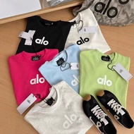 ALO's  Letter Printed Loose Cotton T-Shirt for Men and Women