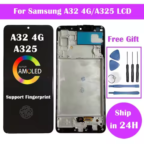 AMOLED For Samsung Galaxy A32 4G Screen Replacement A325 LCD Display Touch Digitizer Screen For Sams