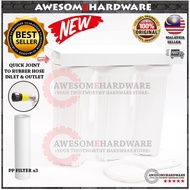 (WHITE) AWESOME 3-STAGE TRIPLE WATER FILTER PURIFIER SYSTEM WITH PP FILTER THREE STAGE