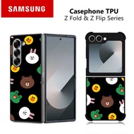 HP Casing Samsung Z Fold and Z Flip 7 6 5 4 3 STICKER LINE RK476 Hybrid Case Rubber Aluminum Plate