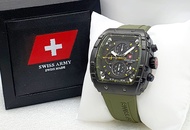 Jam Tangan Pria Swiss Army Original Tali Rubbber Tanggal dan Chrono Aktif Free Box dan Garansi 100% 