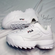 [Luxury] Korea Daigou FILA Thick-Soled Disruptor 2 All White FS1HTZ3071X Height Increasing Shoes Saw
