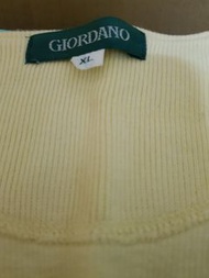 【⭐含運⭐】  GIORDANO鵝黃色針織無袖外套背心衣（XL近全新）