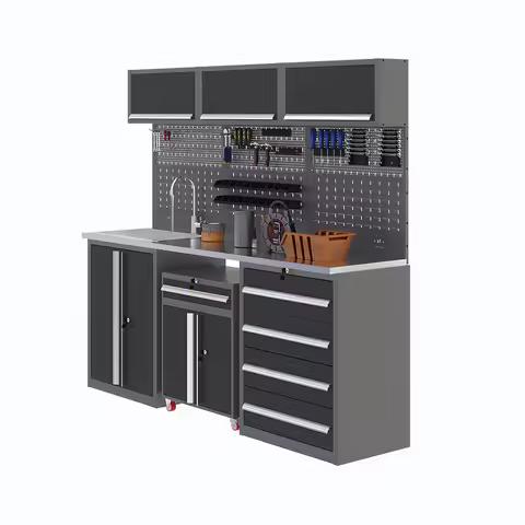 Heavy Duty Steel Garage Tool Set Cabinet Garage Storage Workshop Cabinet Garage Furniture Workbench 