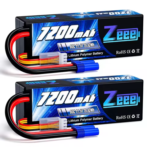 Zeee Lipo 3S 7200mAh RC Car 11.1V 80C Hardcase with EC5 plug for RC Vehicles Truck Tank Train Lipo B