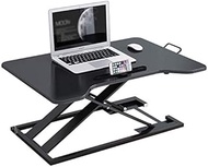 Laptop stand Laptop Computer Stands Black standing desk, height-adjustable X-frame standing desk with telephone slot, with armrests, 80 * 55 * 6-41cm